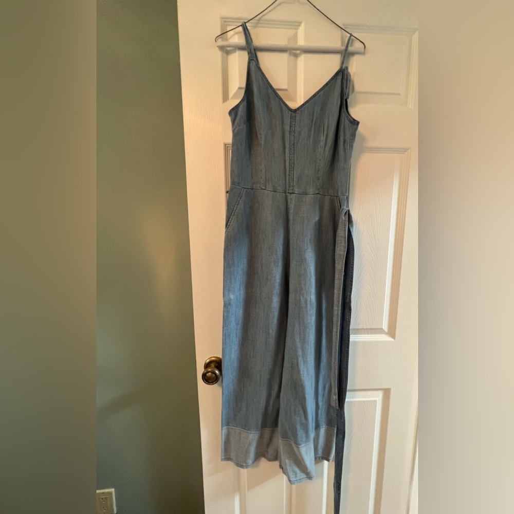 Trina Turk lightweight denim jumpsuit with belt